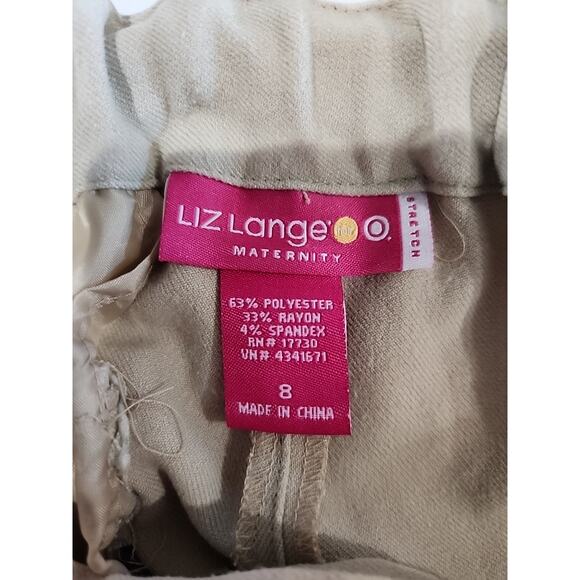 Liz Lange Maternity Casual Pants Wide Leg Straight Tan Size 8 - Picture 3 of 8